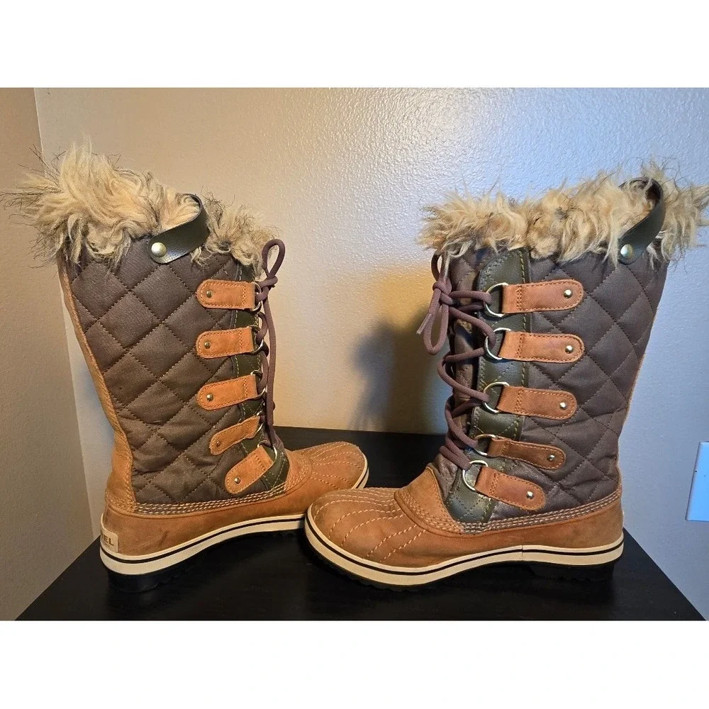 Sorel Tofino II Waterproof Winter Boots Womens Size 8 Camel‎ Leather